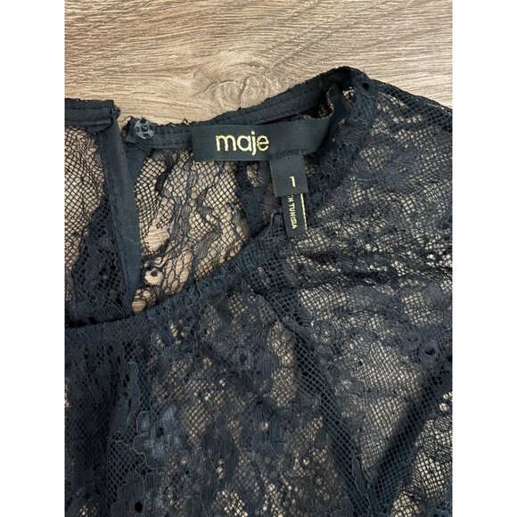 Maje Black Lace Dress | Cocktail Dress - Picture 2 of 4